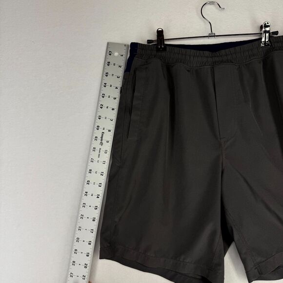 birddogs Lined Athletic Shorts Mens Gray Blue Elastic Waist Draw String Logo M - Picture 9 of 11